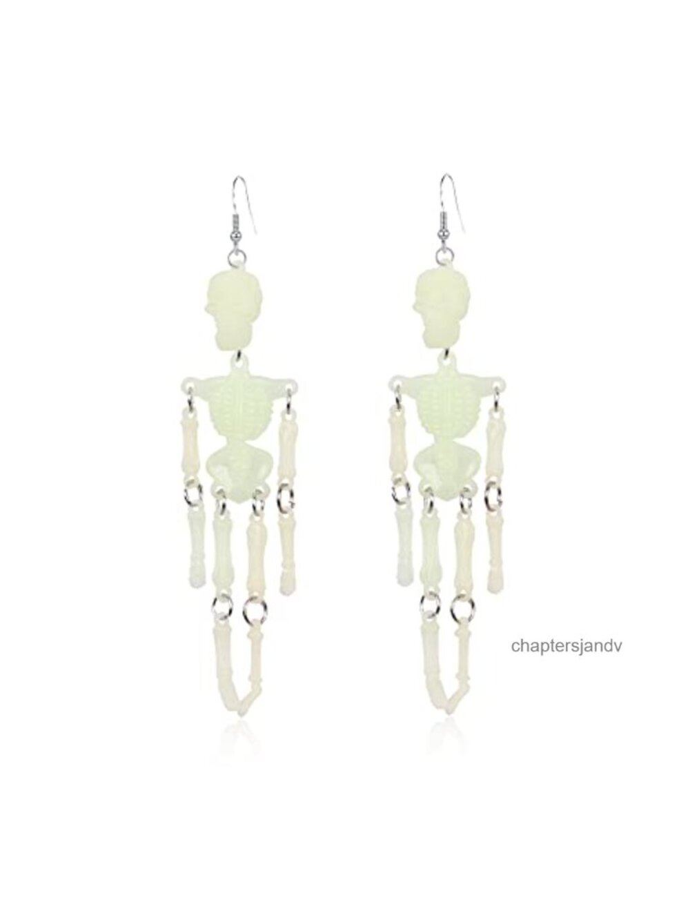 Skeleton Skull Dangle Earrings Stainless Steel Acrylic Halloween Costume Women